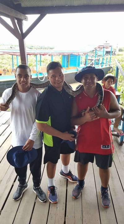 Three young men in Cambodia